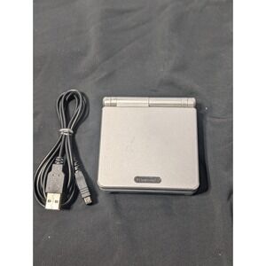 Nintendo Game Boy Advance SP Silver Handheld Console AGS-001 w/ Pelican Battery